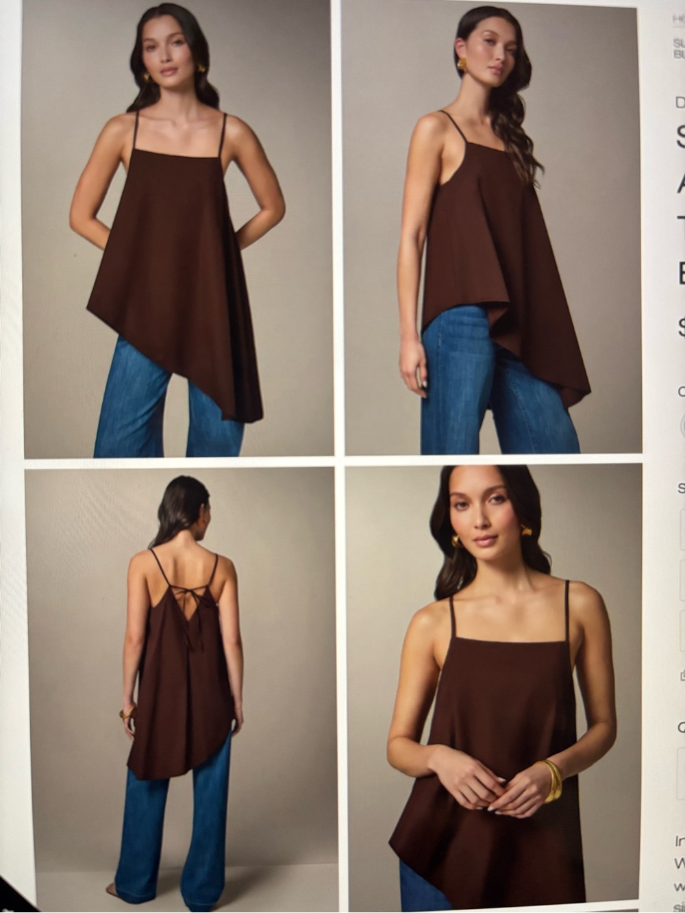 Donna Karan Weekend Sleeveless Tie Back Blouse - Small - Asymmetric